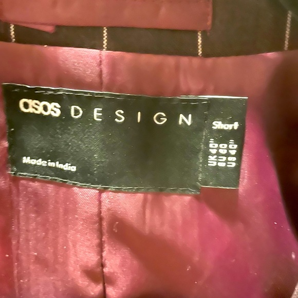 Maroon Pinstripe ASOS Blazer - Picture 2 of 2